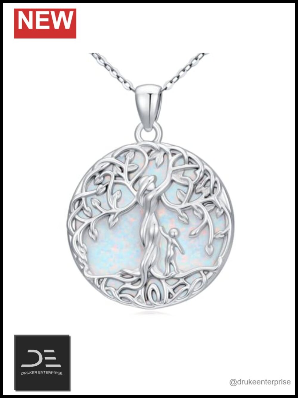 Tree of Life Pendant Necklace for Mom | Opal Jewelry Gift | Family Tree